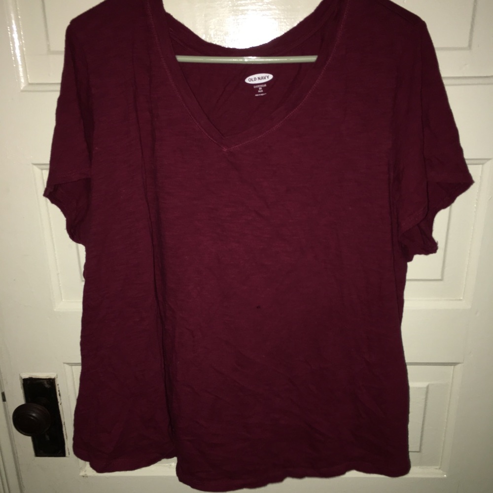 Red Old Navy V Cut Dress Shirt XL